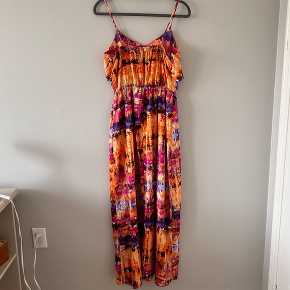 🧡 Romeo & Juliette Multi Coloured Spaghetti Strap Maxi Dress Size Medium - Picture 1 of 5